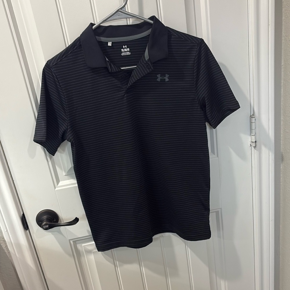 Under Armour Black Polo with Subtle Stripes